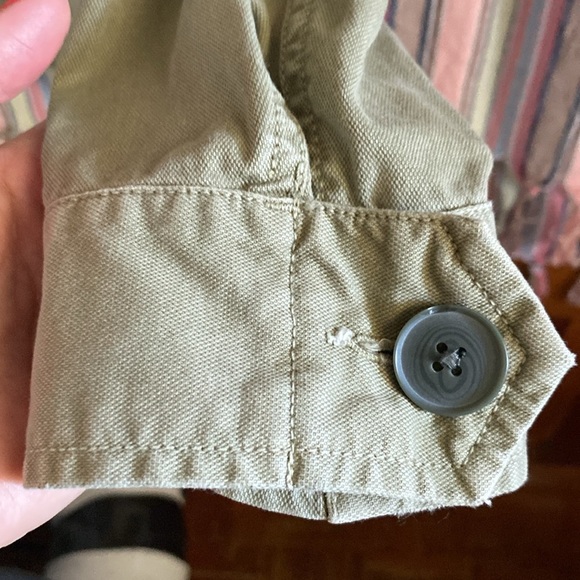 Madewell Army Green Button-Down Jacket | Size XS | Canvas Cotton - Picture 6 of 8